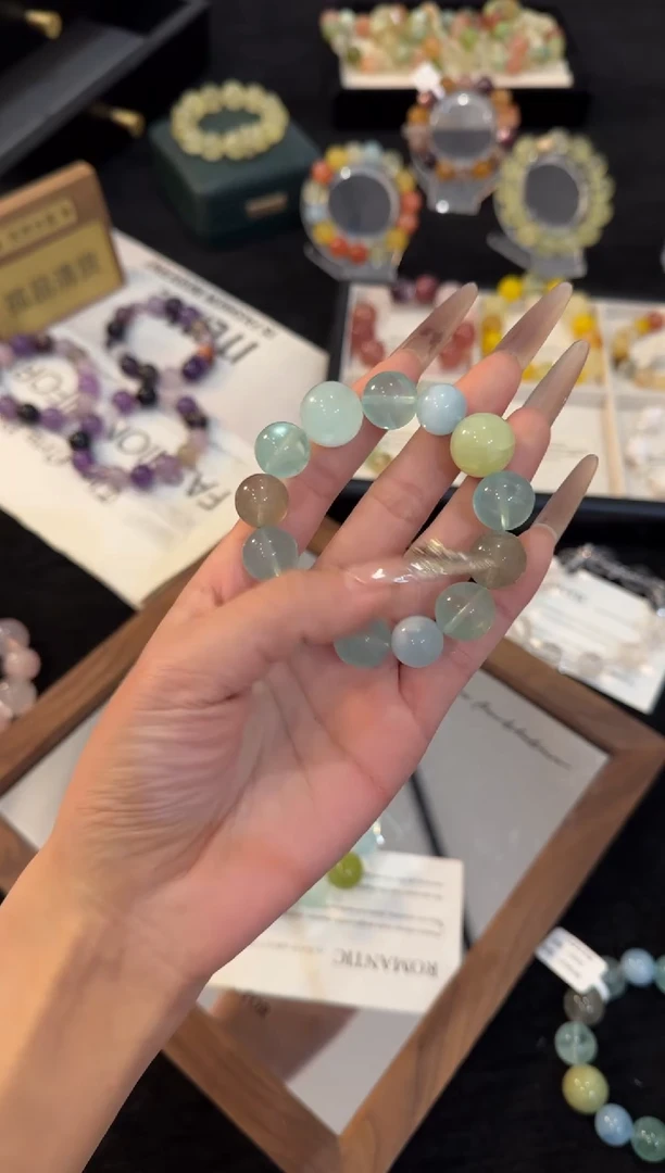 合金手链水晶绿萤石手链x3065