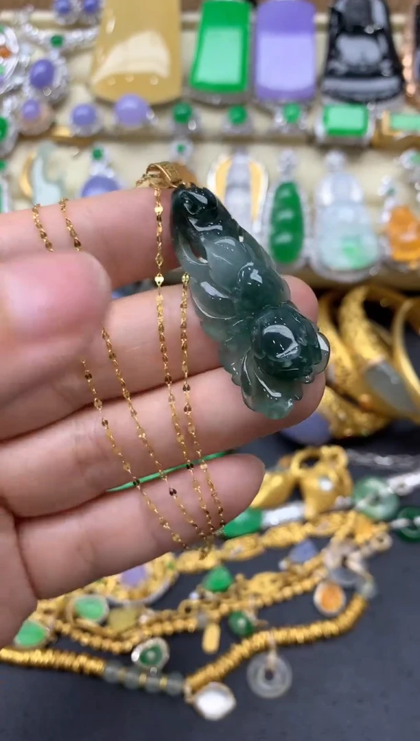 【闪购商品】翡翠颈饰18K金镶嵌155-中国好珍宝
