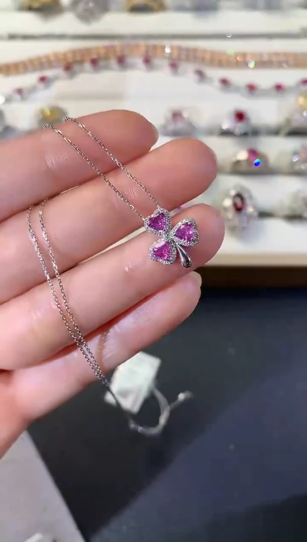 【闪购商品】彩色蓝宝石套链18K金镶嵌D9|3800