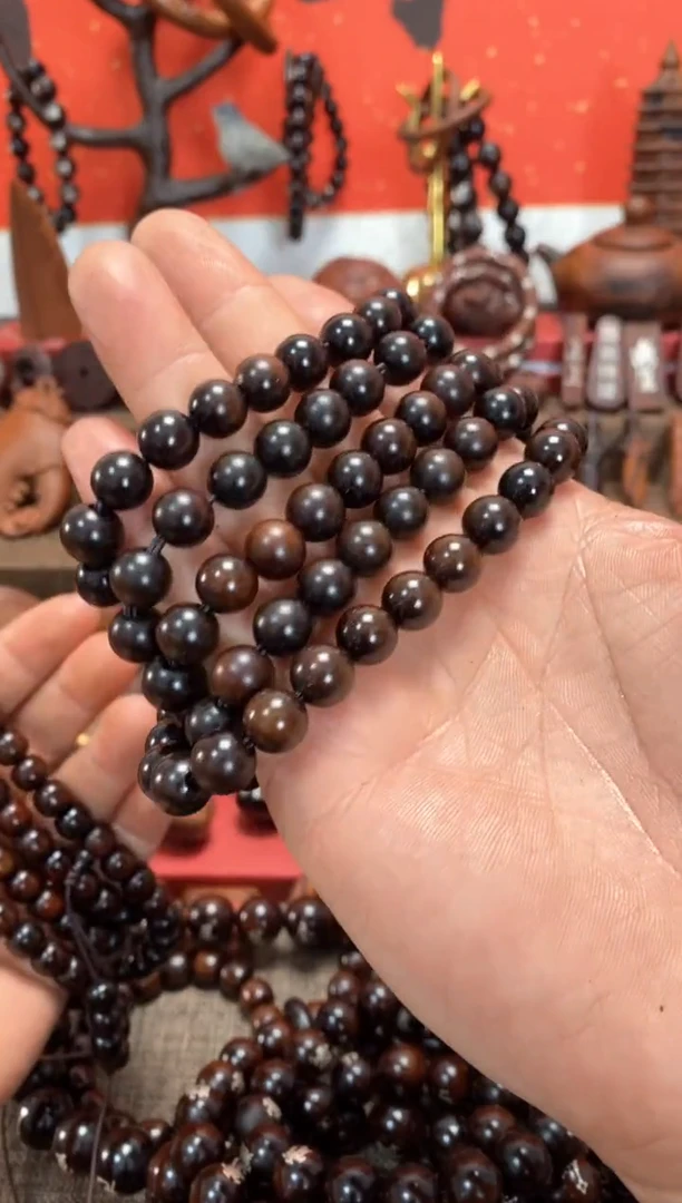 【闪购商品】木枣木玉化108 1.0圆珠手串