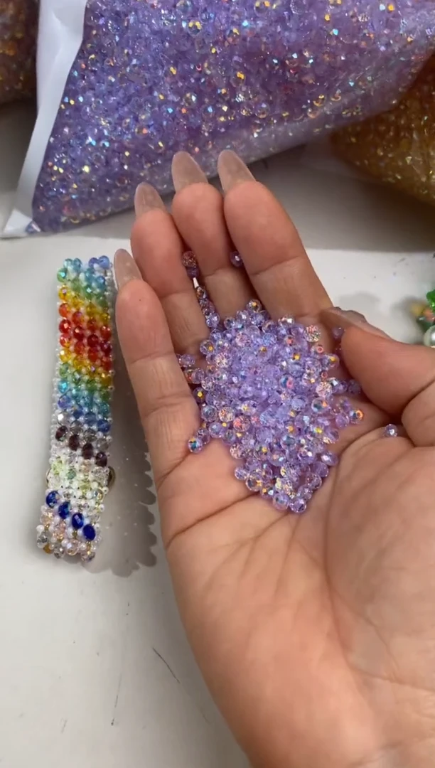 玻璃1309彩色款手链材料包1套真紫色