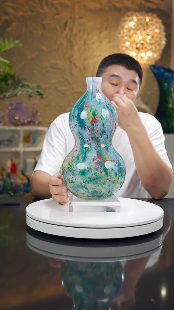 摆件福利设计款莫奈葫芦花瓶
