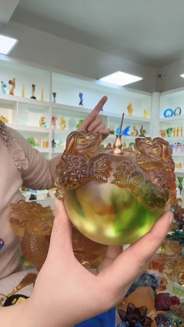 手工艺品琉璃金蟾