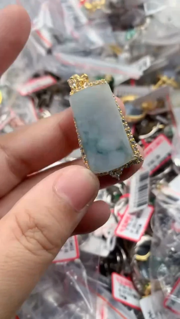 银S925镶嵌戒指翡翠12   10