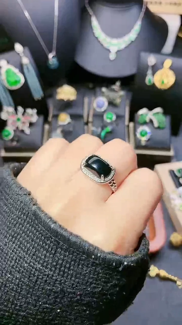 【闪购商品】翡翠戒指银S925镶嵌戒指