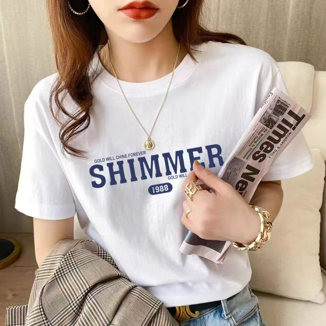 （反季福利）短袖 百搭常规版卡码拍大男女同款印花T恤圆领情侣半袖