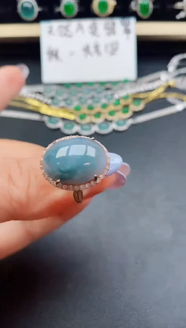 翡翠戒指银S925镶嵌321321