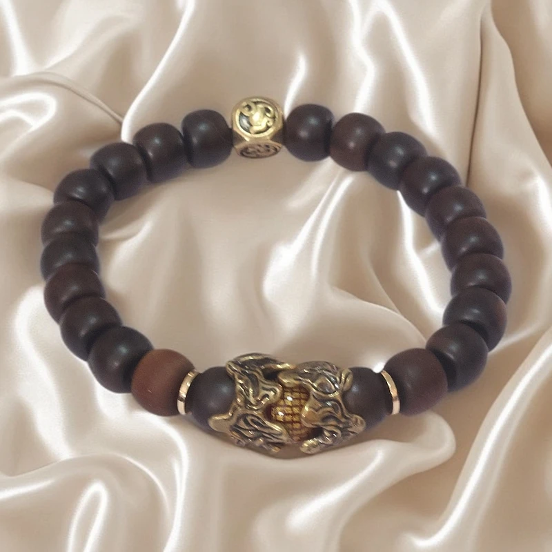 【凰世今传】龙虎开加光持雷击木手串真武大帝吊坠手串