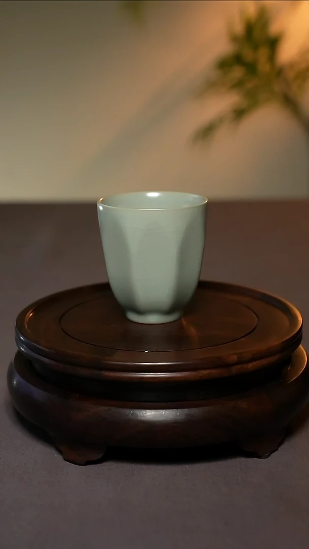 仿古汝官釉原产地八方杯