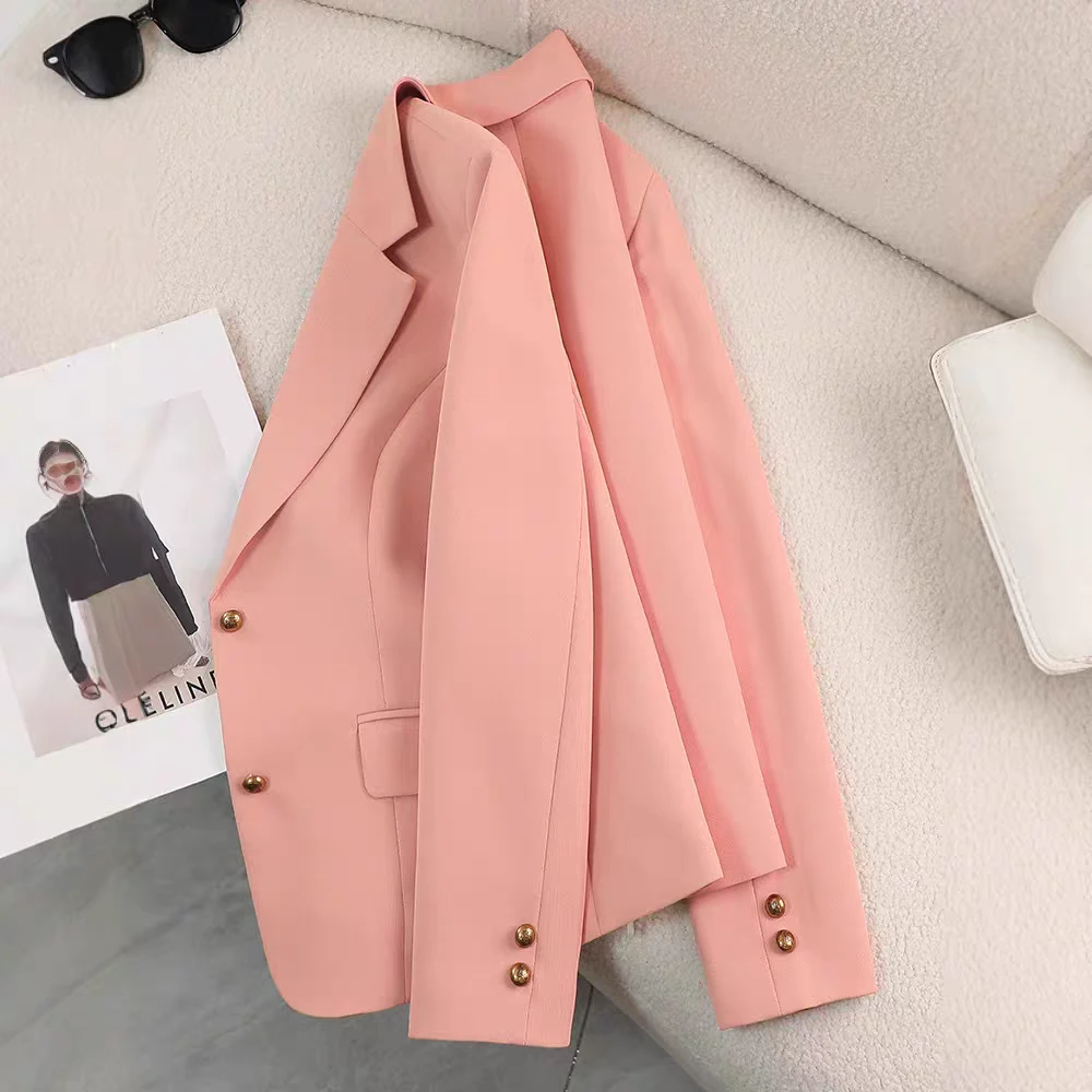 C区1559休闲西装外套女春秋新款修身高级感百搭小西服上衣