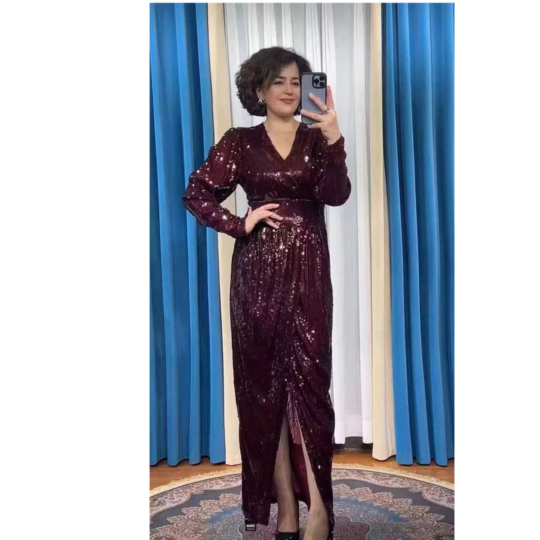 新款四季长款高级感修身连衣裙显瘦秋冬女装气质时尚款