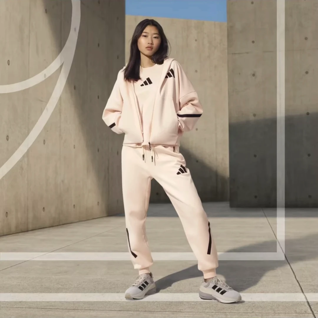 adidas/阿迪达斯女百搭针织运动连帽外套潮流情侣时尚JF4789