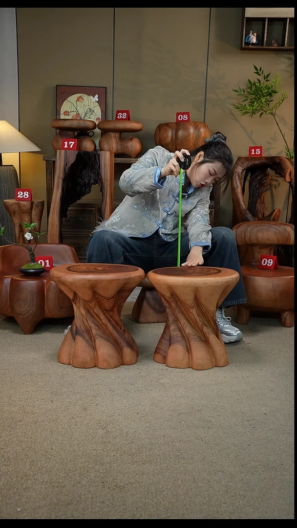 香樟木一体凳子015