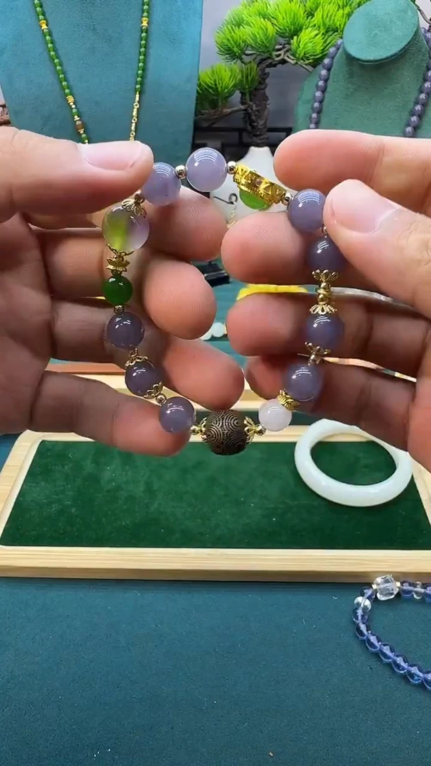 和田玉14K金镶嵌颈饰QW36