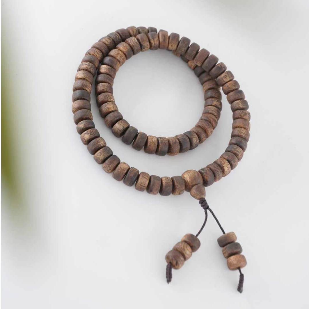 【清逸】 海南白棋 算盘珠随形双圈 沉香手串多样性发其一