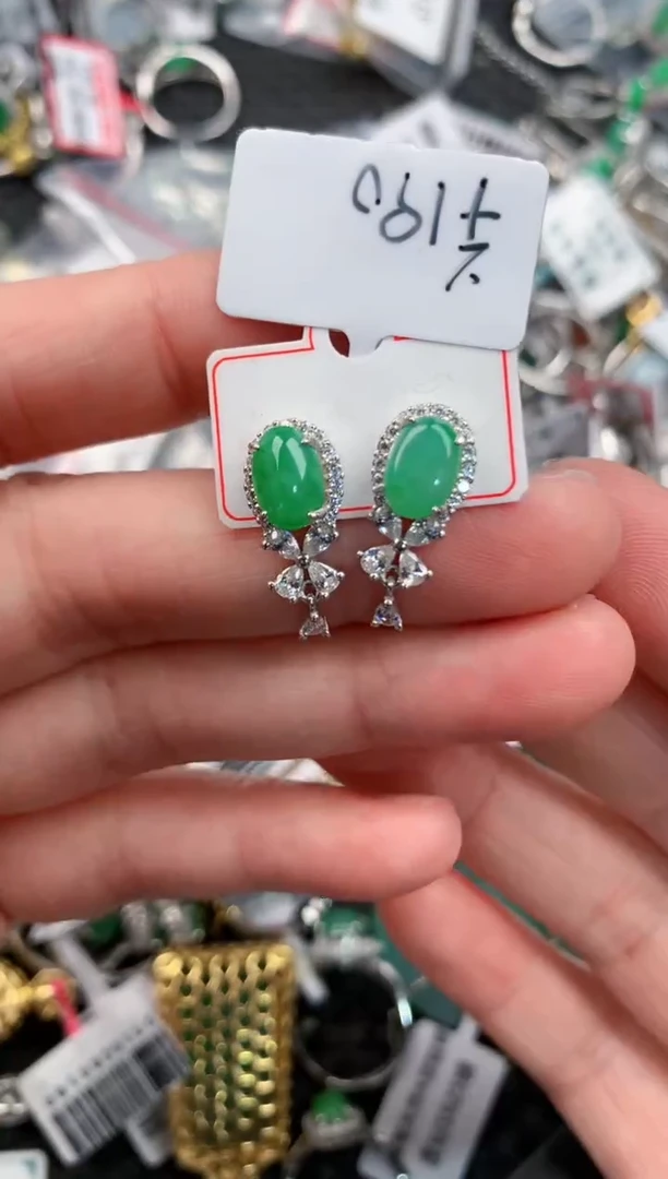 银S925镶嵌戒指翡翠111---9