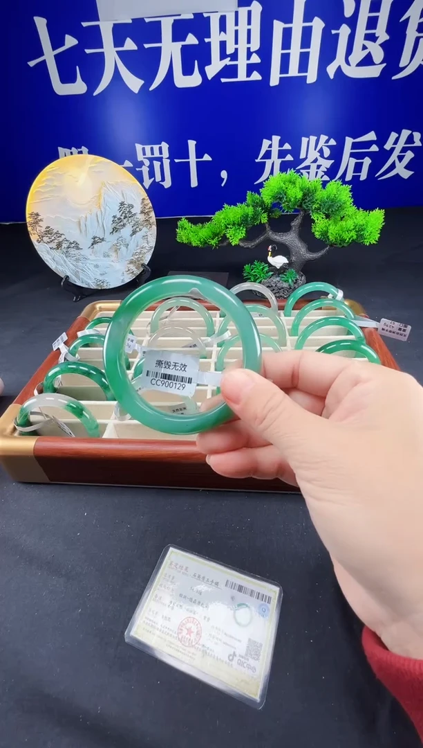 未镶嵌手镯石英质玉（非洲翠）真品上等纯天然非洲翠玉手镯