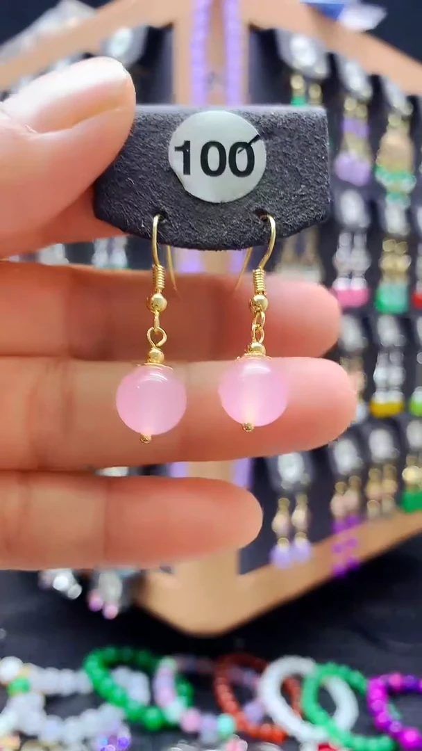 玛瑙/玉髓耳坠合金耳饰100