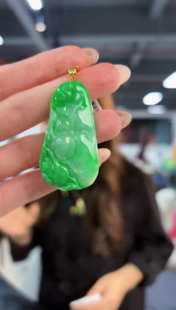 【闪购商品】翡翠颈饰18K金镶嵌缅料A货/支持复检/一件