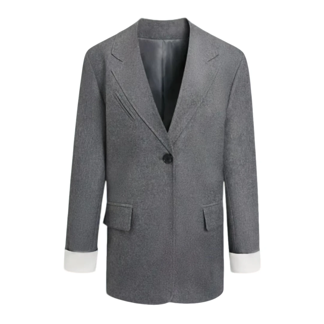 【BILU VTG】299|致ZHI1389挽袖灰色西装外套BL2025101