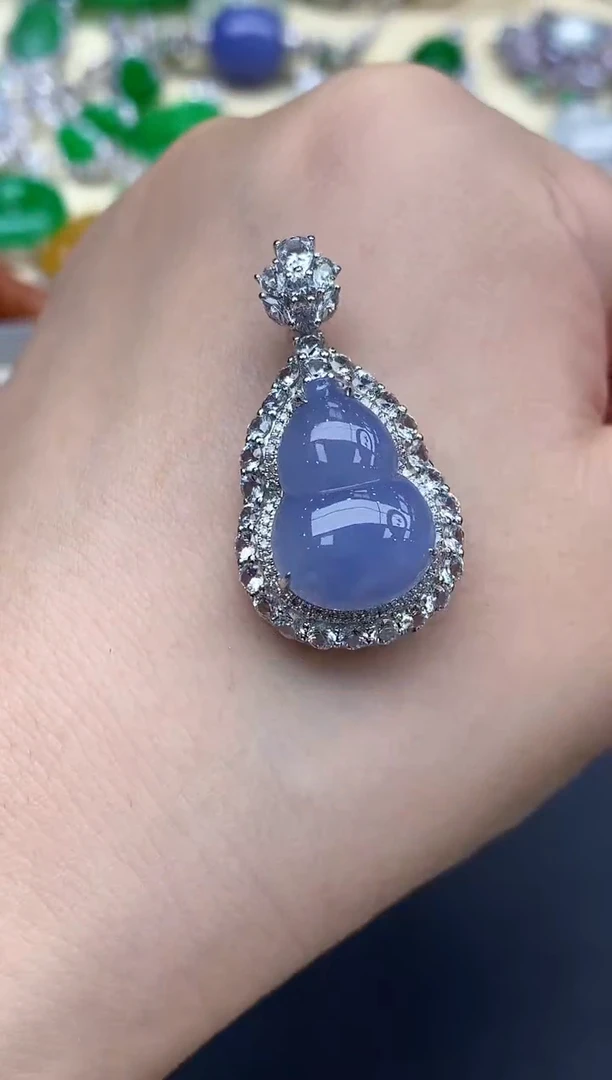 颈饰18K金镶嵌翡翠241-中国好珍宝