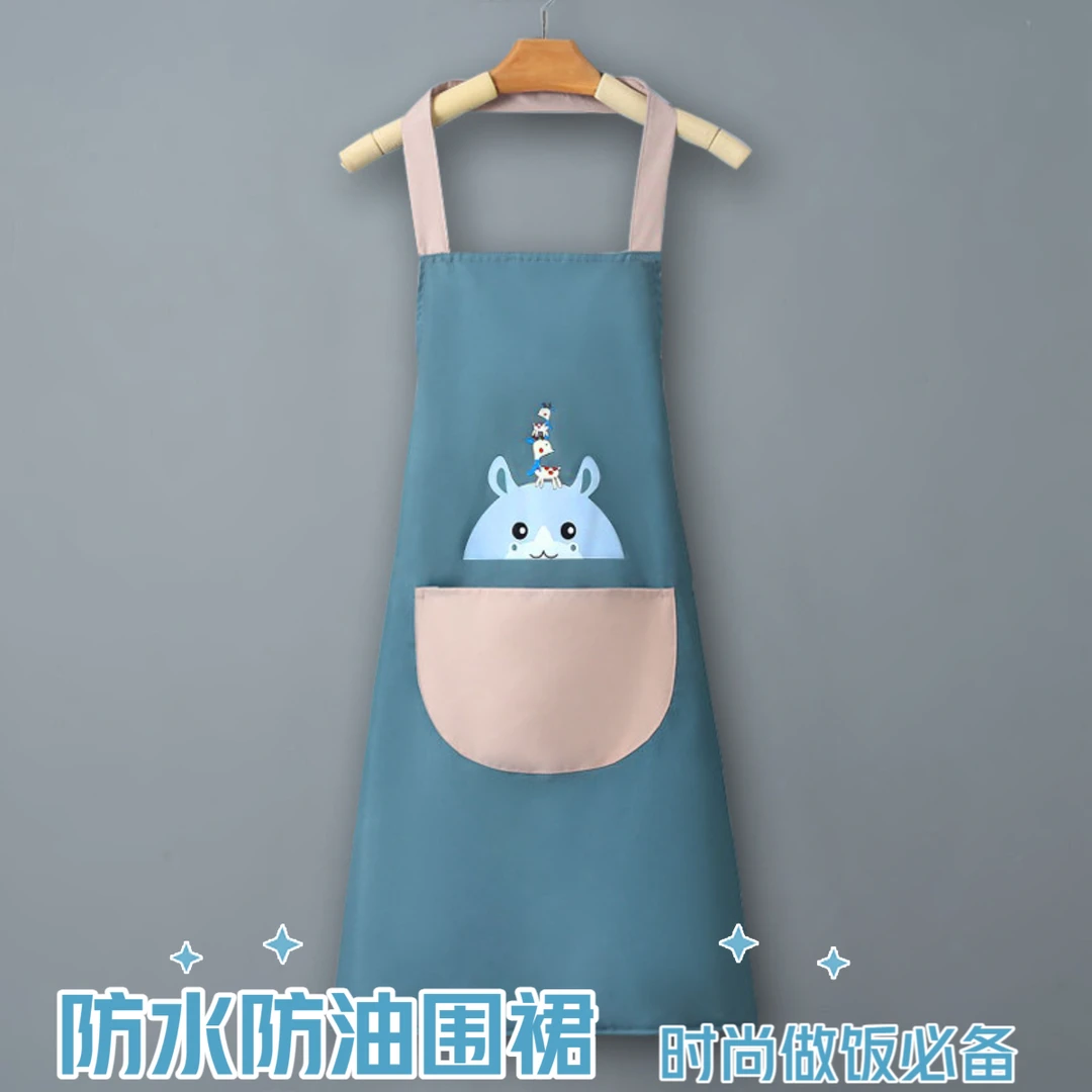 家用厨房炒菜防水防油防脏围裙网红男女时尚做饭围腰成人家务防污