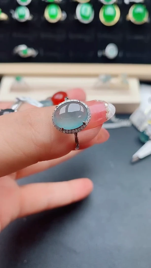 【闪购商品】翡翠戒指银S925镶嵌85000