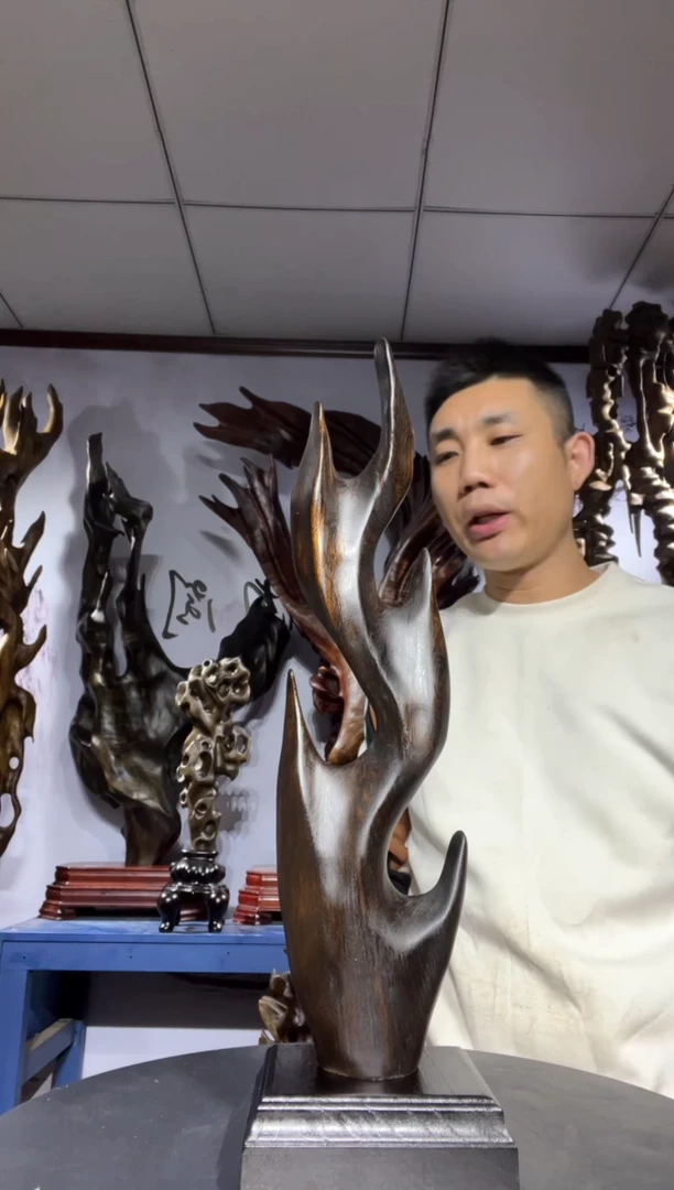 金丝楠木雕款罗*金丝楠木工艺品摆件