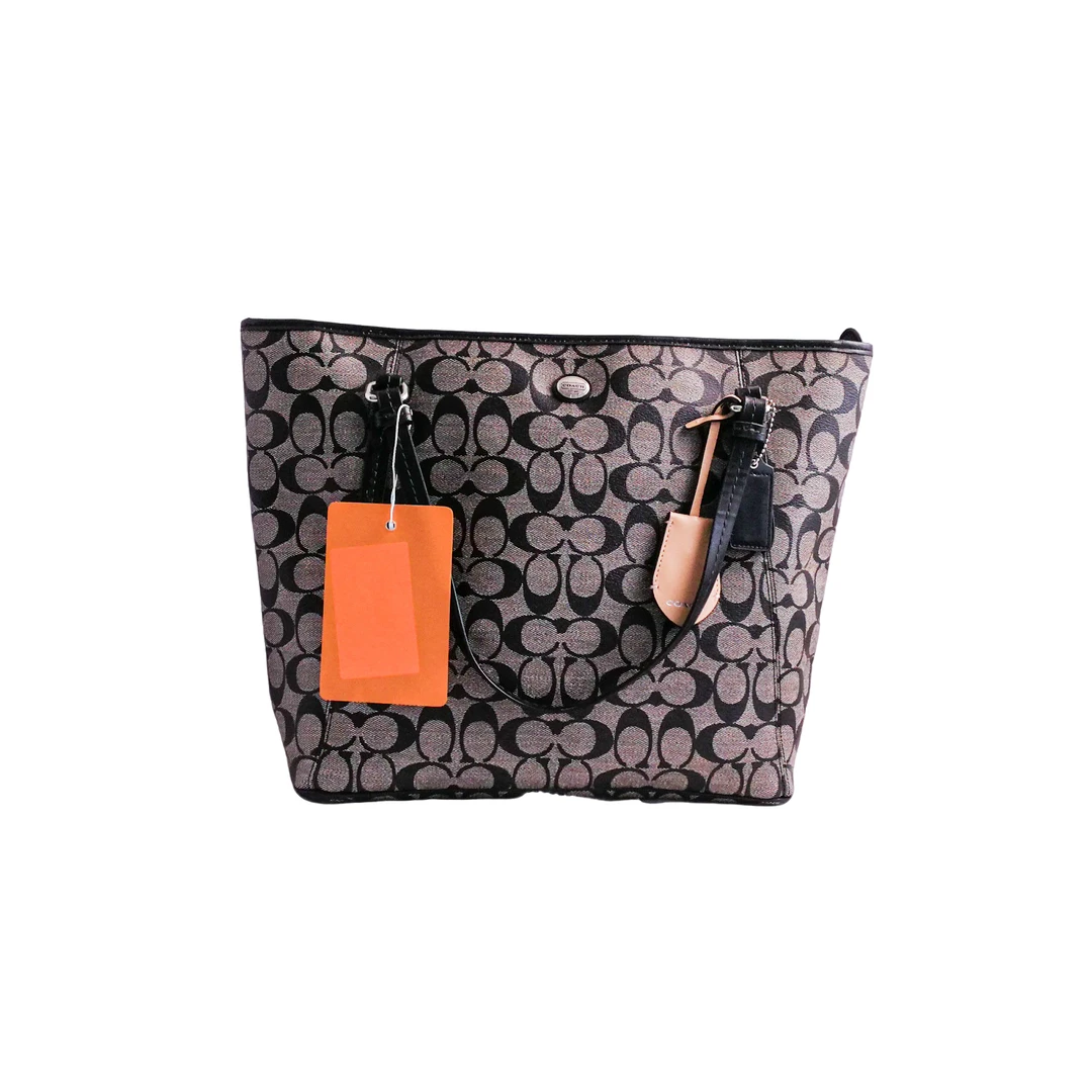 95新 COACH/蔻驰 coach  黑老花手提包 021526