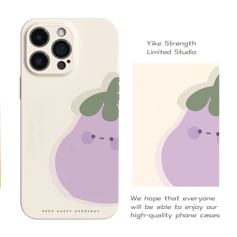 太困啦~熬夜茄子菲林壳适用iphone苹果15pro16/手机壳小米15VIVO