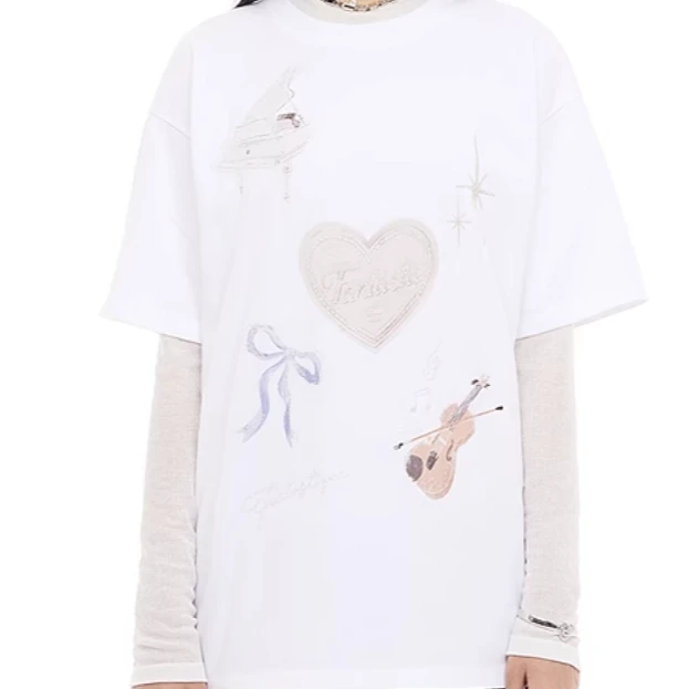 (27.)短袖T恤2025春季新款趣味图案活力十足上衣女