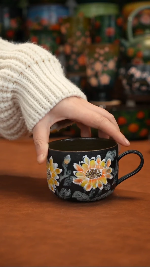 紫砂油画手绘釉下彩