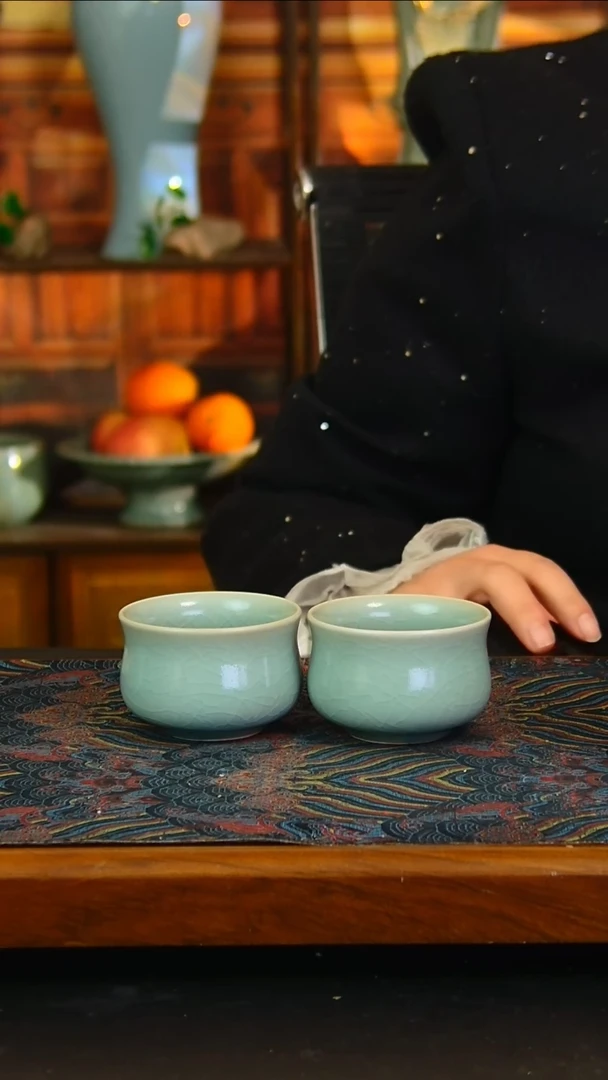瓷片仿古玉兰杯微瑕2支