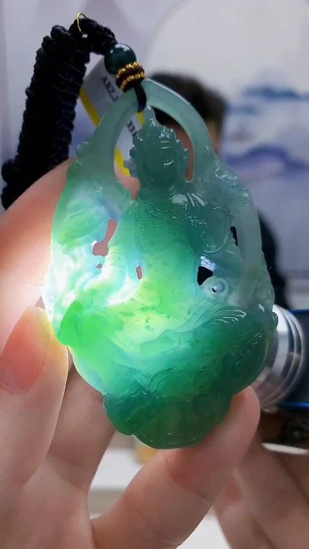 未镶嵌定制翡翠5163ry- 毛货挂件38