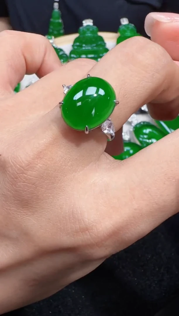 未镶嵌定制翡翠翡翠戒指123