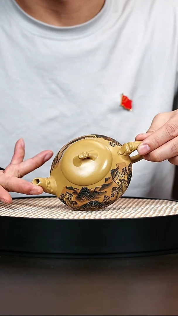 茶壶紫砂帝王金段汉棠石瓢