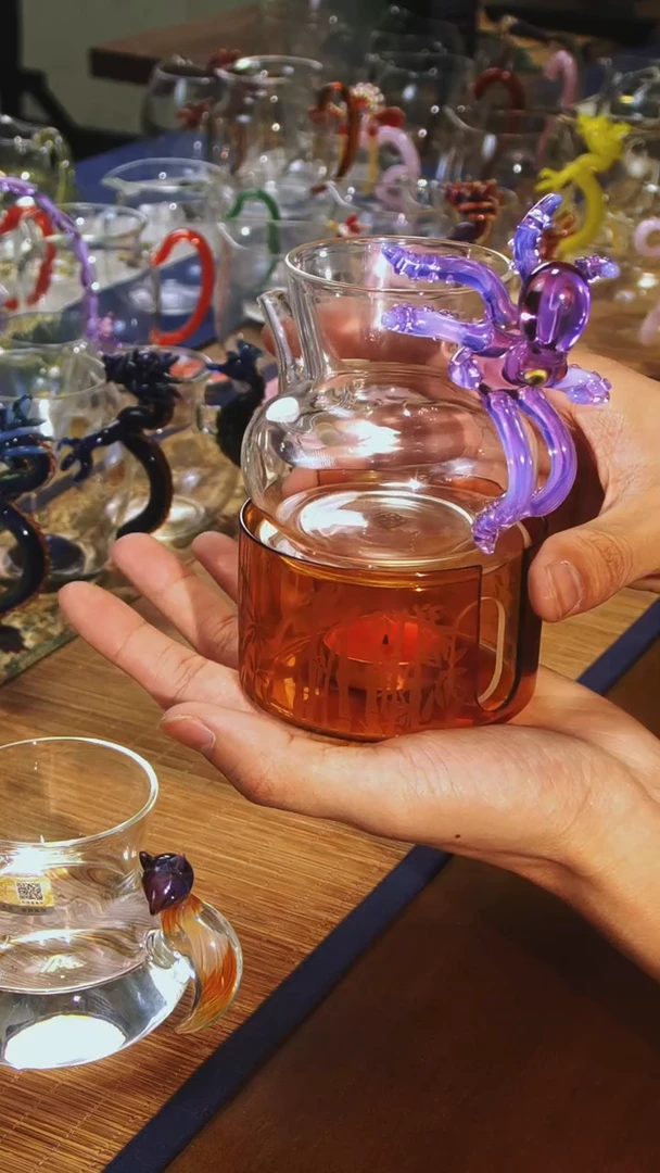 【闪购商品】海神八爪鱼公杯加琥珀色温茶器晶焱金标