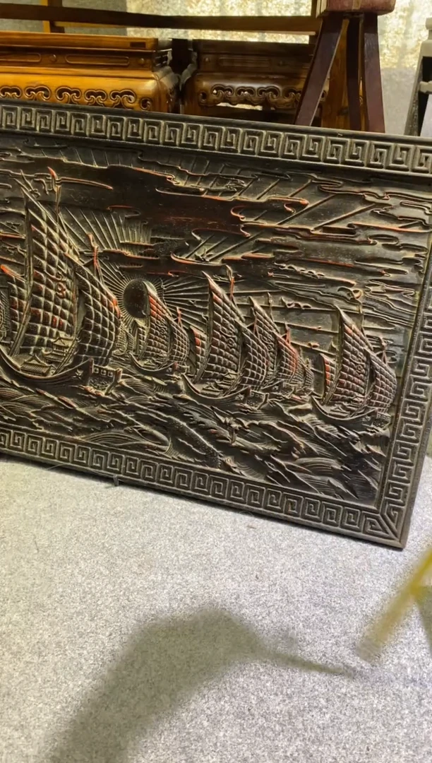 木紫檀拆件雕刻板以直播间实物为准微瑕老物件