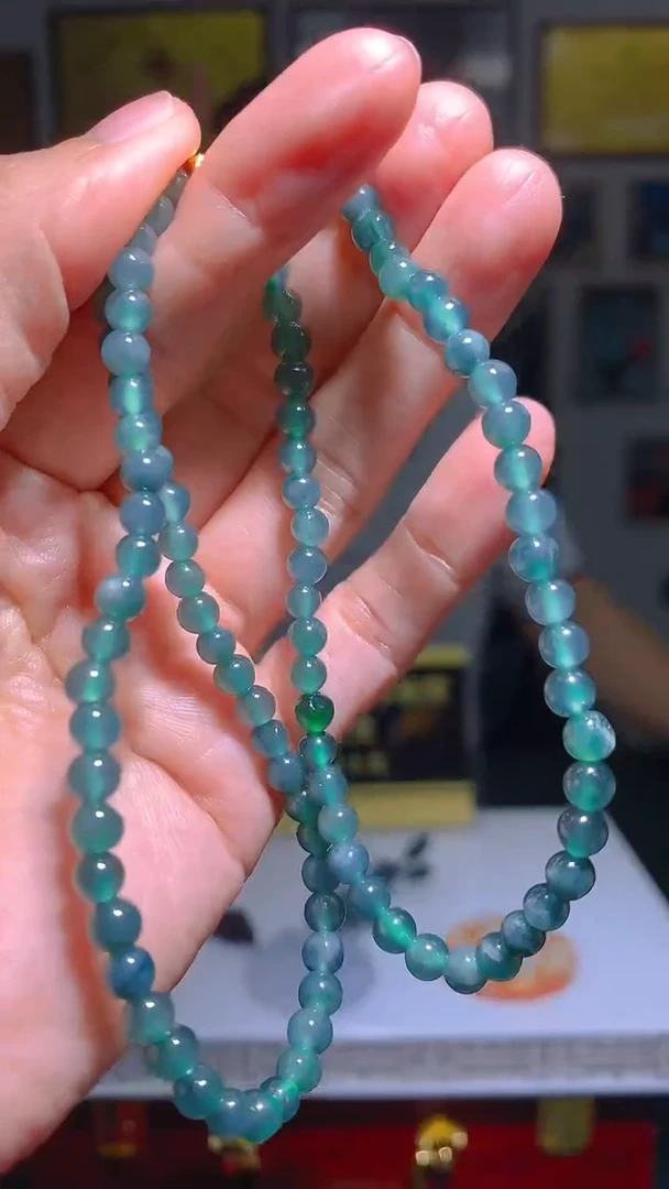 定制翡翠未镶嵌毛货闪购链接GS013-90119带珠链