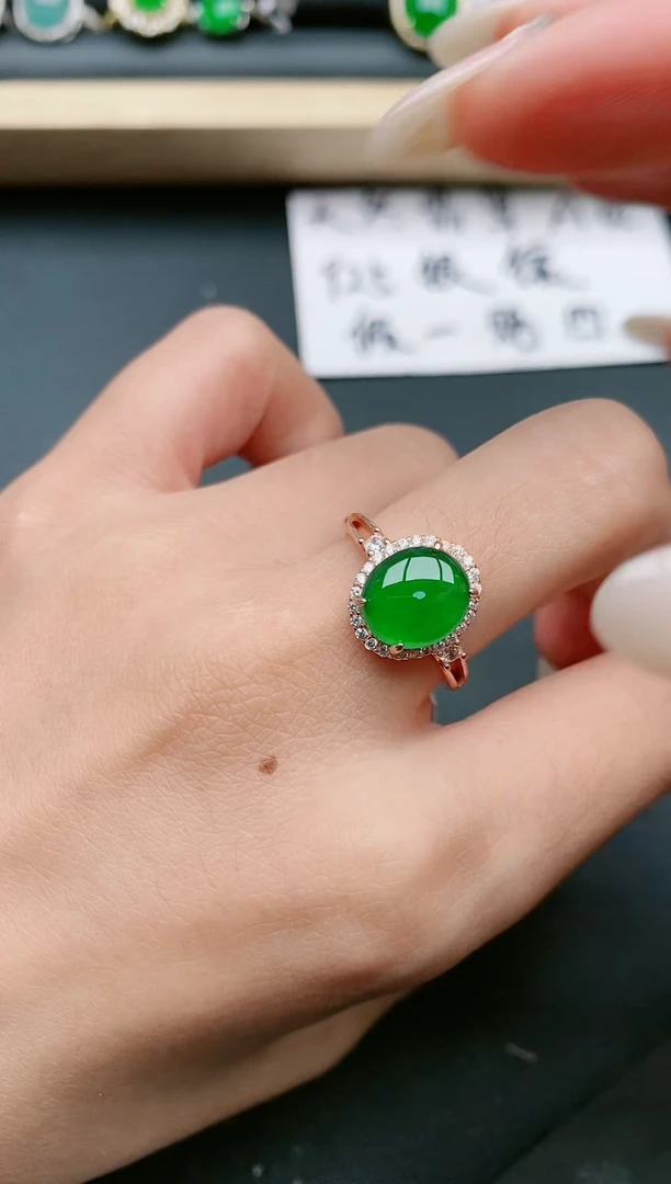 翡翠戒指银S925镶嵌11111111