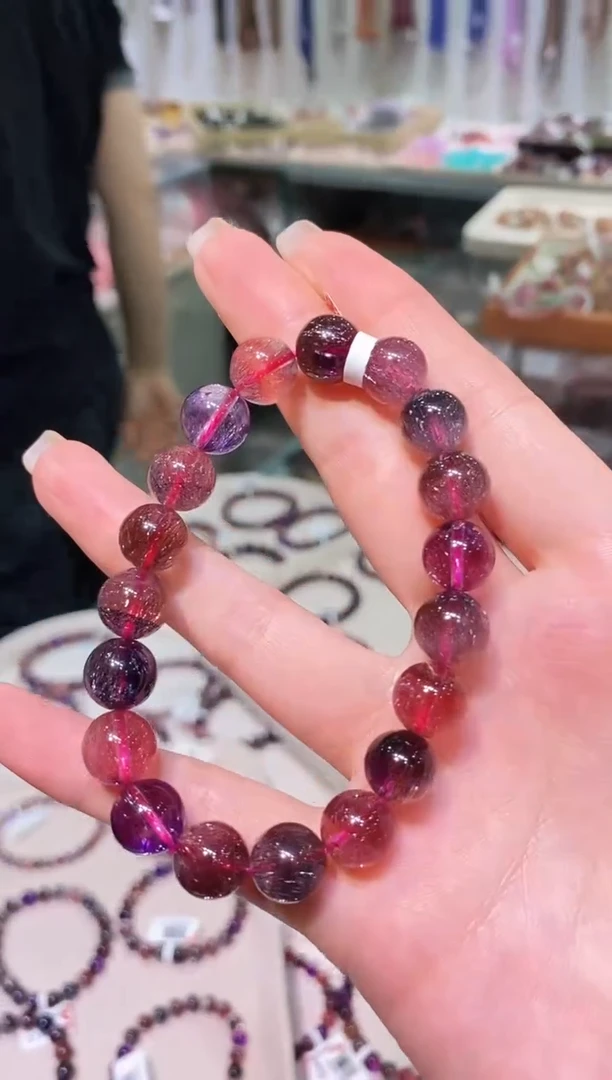 水晶手链未镶嵌多样性发其一黑加仑超七10+