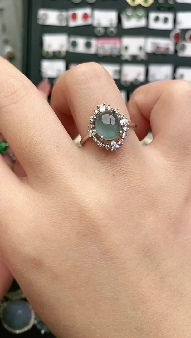 【闪购商品】翡翠戒指银S925镶嵌戒指