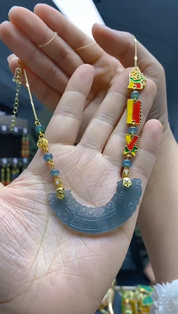 【闪购商品】翡翠耳饰合金188翡翠锁骨链