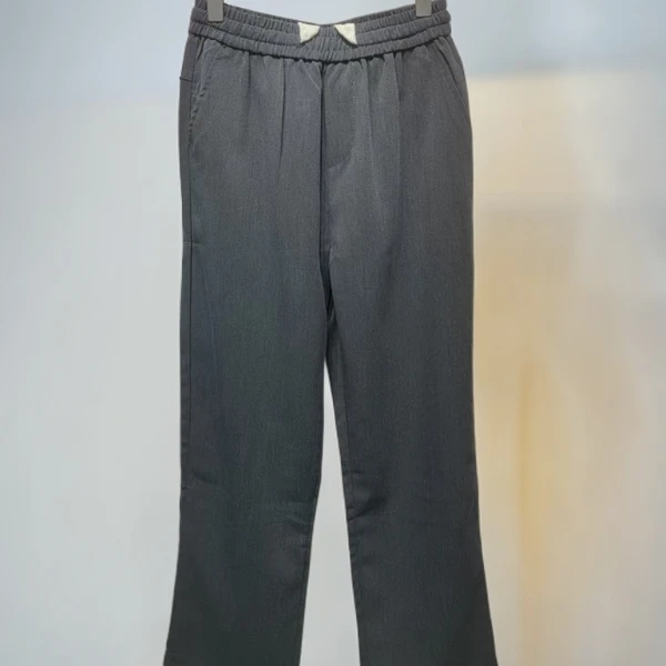 8767宽松直筒休闲裤卡其抽绳百搭褪色多褶休闲裤潮工装裤