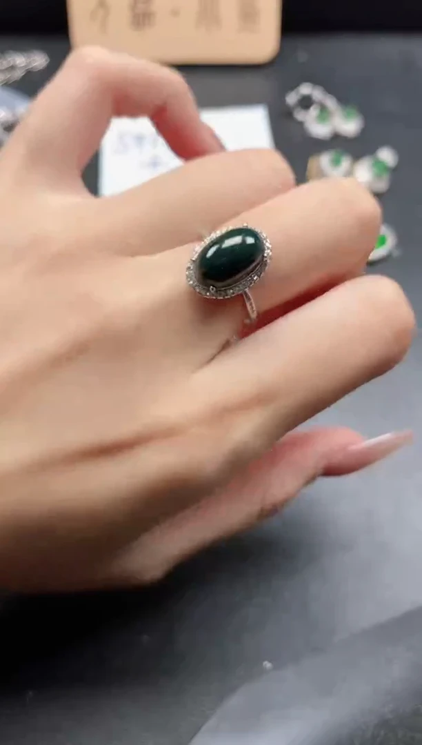 银S925镶嵌戒指翡翠5151511