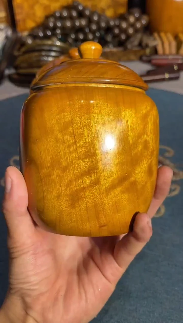 乌木类成套家具金丝楠茶叶罐 7