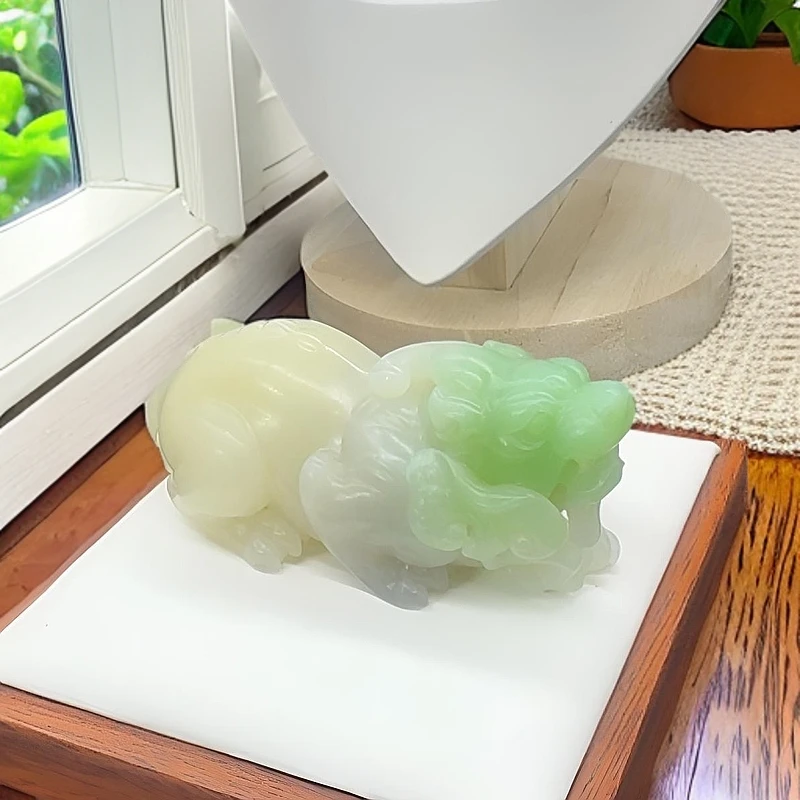 和田玉三色貔貅如意兽挂件摆件把件手工雕刻饰品