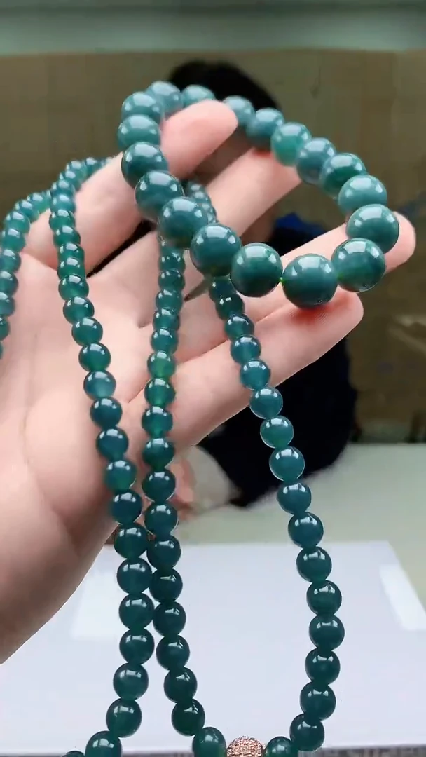【闪购商品】定制翡翠未镶嵌4969bb-毛货珠链+手串88