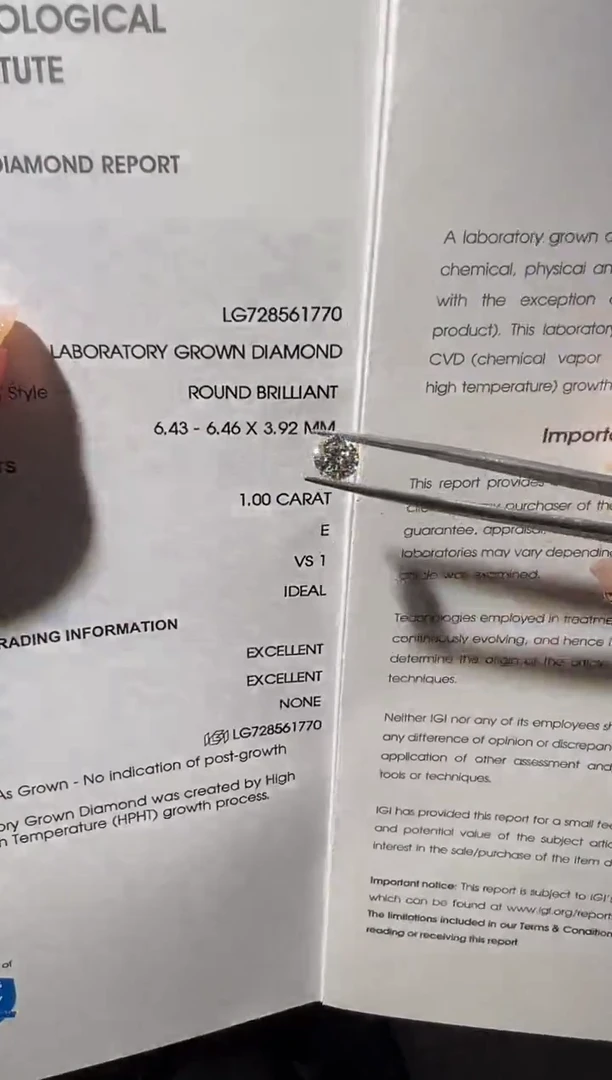裸石实验室培育钻石LG1770 1ct