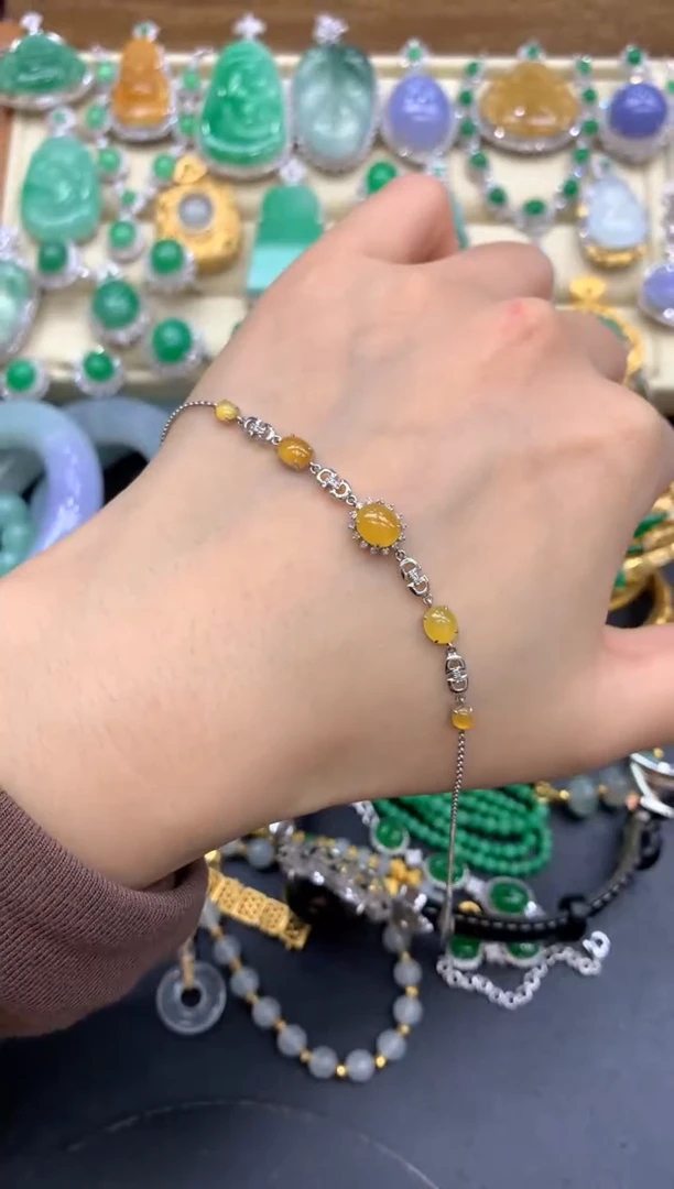 【闪购商品】翡翠手链18K金镶嵌223-中国好珍宝